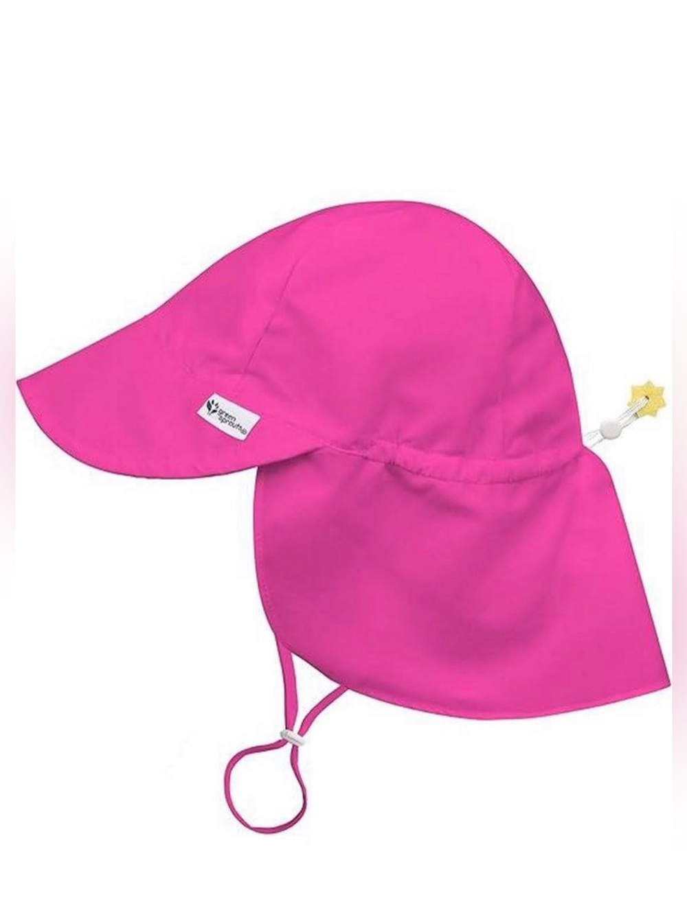 Green Sprouts Infant Baby Girl UPF 50+ Eco Flap Sun Hat Pink 0-6M Adjustable